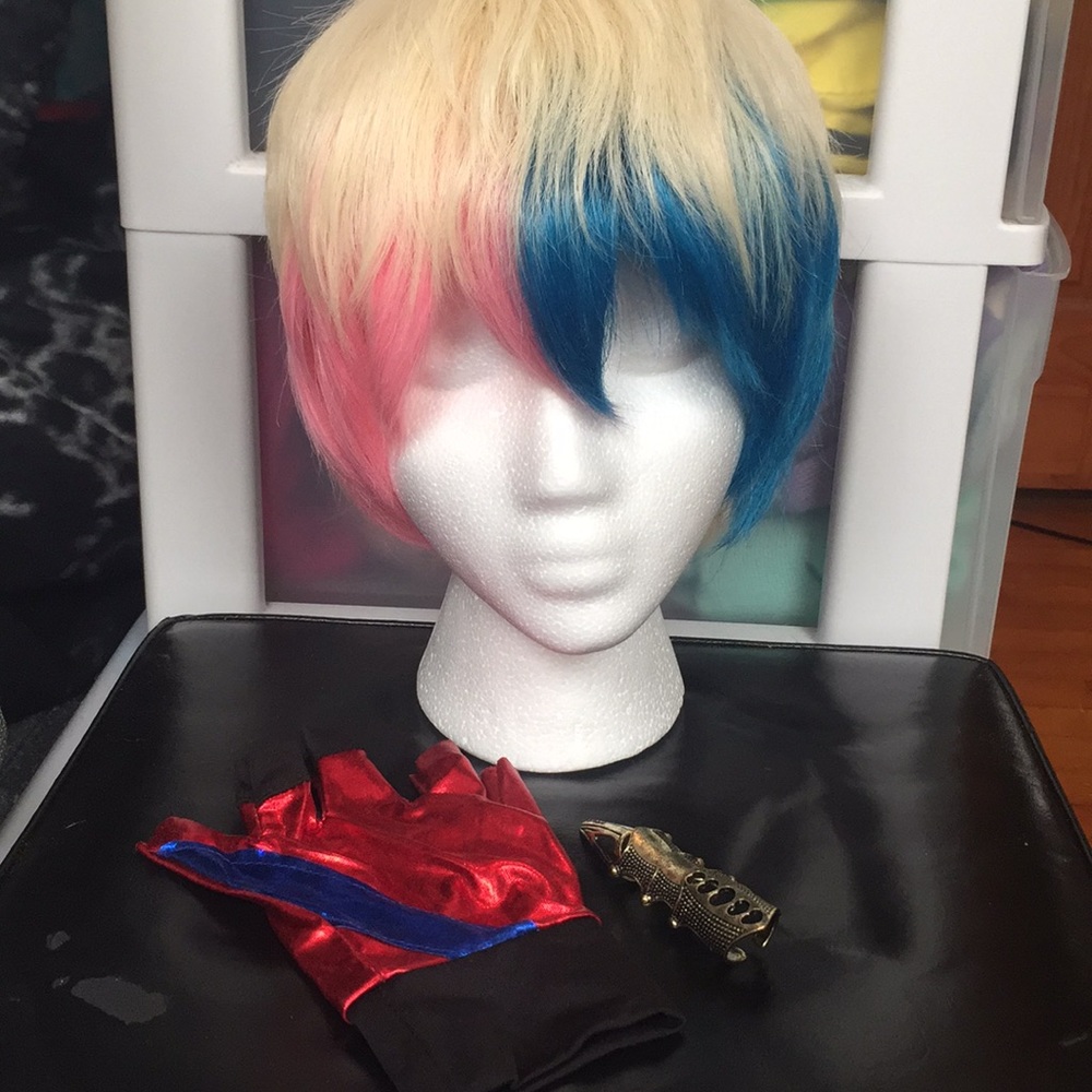 Male Harley Quinn Cosplay Wig Suicide Squad Set